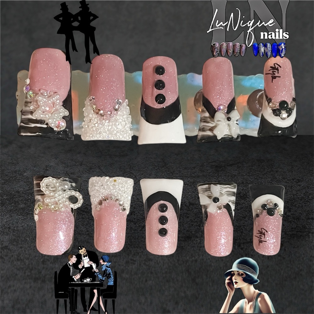 Gentleman’s Club Duck Shaped Press On Nail Art Set Size XL